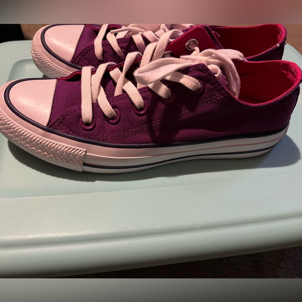 Purple Converse Sneakers with White Laces